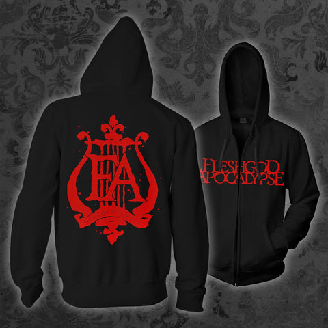 Crimson Lyra Zipper Hoodie